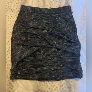 Maje Black and Silver Pencil Skirt